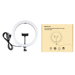 Đèn LED vòng cong PULUZ 11.8 inch 30cm USB 10 chế độ 8 màu RGBW điều chỉnh độ sáng cho vlog, chụp ảnh, quay video, có chân đế tripod đầu bi và kẹp điện thoại, điều khiển nút bấm 11.8 inch