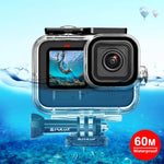 Vỏ bảo vệ chống nước PULUZ 60m cho GoPro HERO13 Black /12 Black /11 Black /10 Black /9 Black kèm khóa, giá đỡ cơ bản & ốc vít, dành cho GoPro HERO9 Black