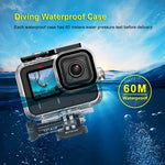 Vỏ bảo vệ chống nước PULUZ 60m cho GoPro HERO13 Black /12 Black /11 Black /10 Black /9 Black kèm khóa, giá đỡ cơ bản & ốc vít, dành cho GoPro HERO9 Black