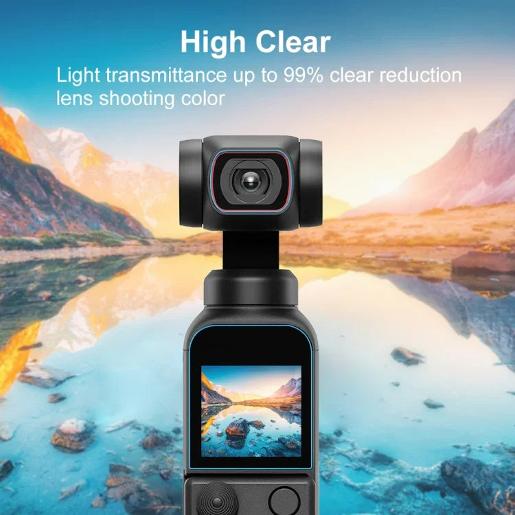 Kính cường lực 9H 2.5D HD bảo vệ ống kính + phim màn hình cho DJI OSMO Pocket 2, dành cho DJI OSMO Pocket 2