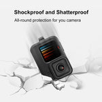 PULUZ Ốp bảo vệ silicone cho GoPro HERO12 Black /11 Black /10 Black /9 Black + Nắp che giao diện bên POM kèm dây đeo cổ tay & nắp ống kính, Ốp silicone cho GoPro HERO12 Black + Nắp bên