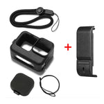 PULUZ Ốp bảo vệ silicone cho GoPro HERO12 Black /11 Black /10 Black /9 Black + Nắp che giao diện bên POM kèm dây đeo cổ tay & nắp ống kính, Ốp silicone cho GoPro HERO12 Black + Nắp bên