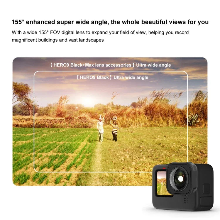 Ống Kính Góc Rộng PULUZ Max Lens Mod Cho GoPro Hero13 Black / Hero12 Black / Hero11 Black / HERO10 Black / HERO9 Black, Dành Cho GoPro Hero13 Black / Hero12 Black