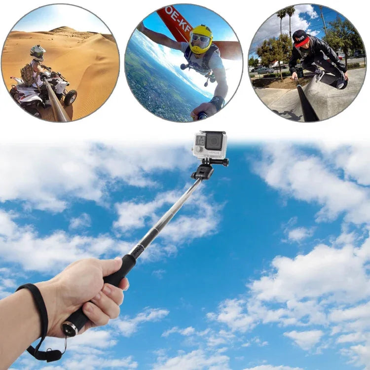 Gậy Selfie Cầm Tay Kéo Dài PULUZ Cho GoPro, Insta360, DJI Và Các Máy Quay Hành Động Khác, Chiều Dài: 22.5-80cm, Chiều Dài: 22.5-100cm
