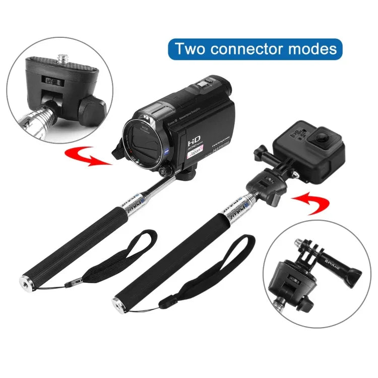 Gậy Selfie Cầm Tay Kéo Dài PULUZ Cho GoPro, Insta360, DJI Và Các Máy Quay Hành Động Khác, Chiều Dài: 22.5-80cm, Chiều Dài: 22.5-100cm