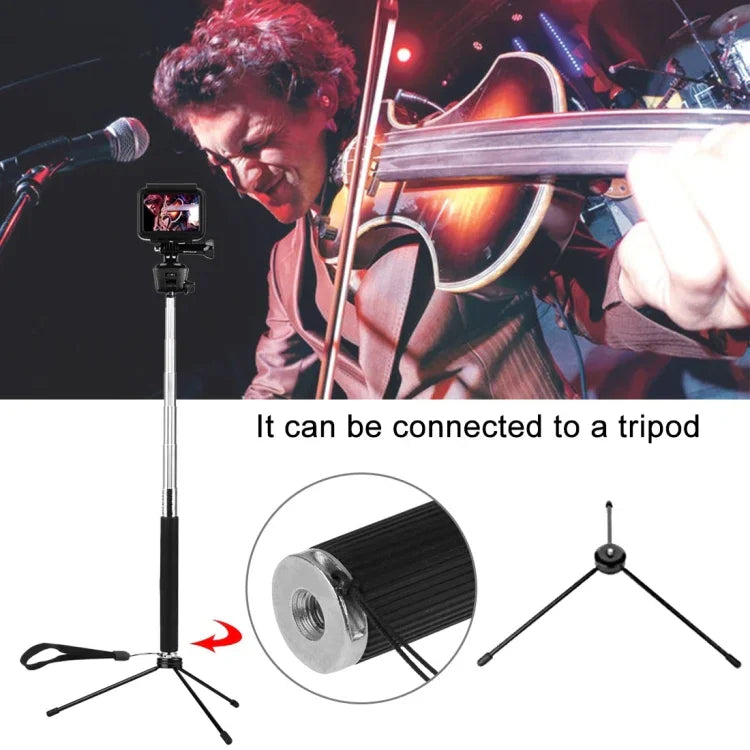 Gậy Selfie Cầm Tay Kéo Dài PULUZ Cho GoPro, Insta360, DJI Và Các Máy Quay Hành Động Khác, Chiều Dài: 22.5-80cm, Chiều Dài: 22.5-100cm