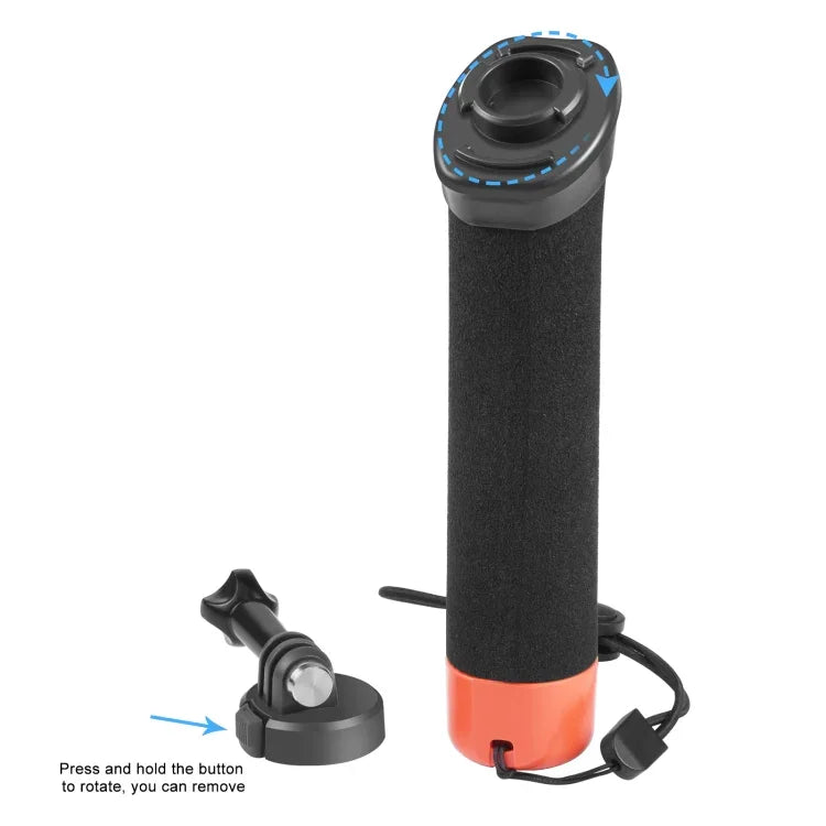 Tay Cầm Bọt Nổi PULUZ Có Dây Đeo & Đế Tháo Nhanh Cho GoPro, Insta360, DJI Và Các Máy Quay Hành Động Khác, Tay Cầm Bọt Nổi