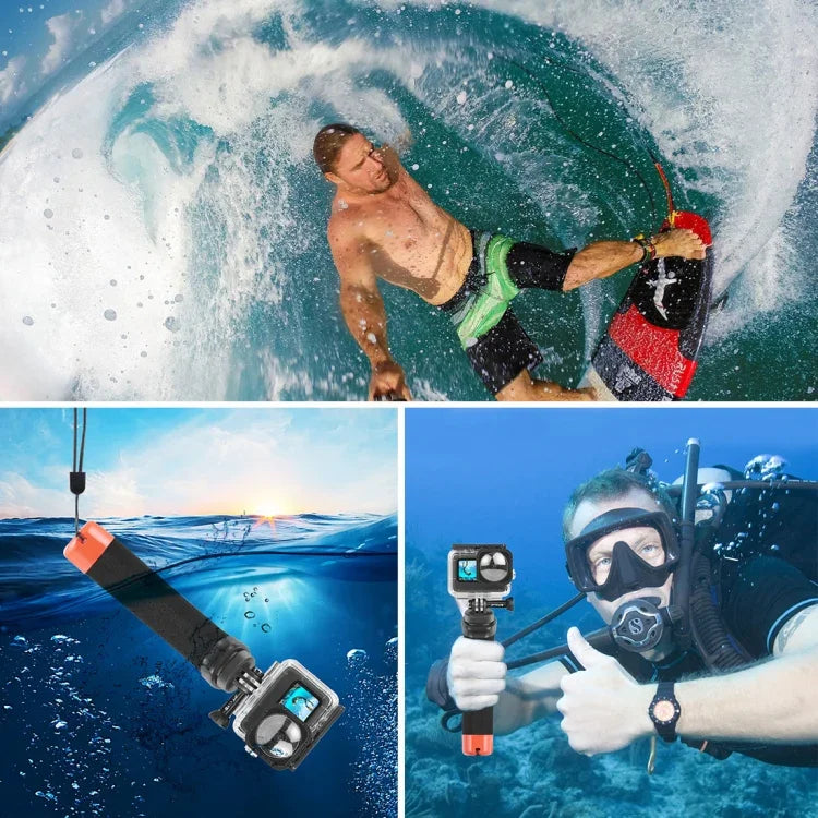 Tay Cầm Bọt Nổi PULUZ Có Dây Đeo & Đế Tháo Nhanh Cho GoPro, Insta360, DJI Và Các Máy Quay Hành Động Khác, Tay Cầm Bọt Nổi
