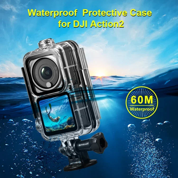Hộp chống nước lặn PULUZ 60m cho camera DJI Action 2 / bộ combo Action 2 Power / bộ combo Action 2 màn hình kép, hộp lặn