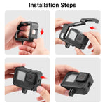 Khung gắn PA có thể sạc PULUZ với khe đế Cold Shoe cho GoPro HERO13 Black /12 Black /11 Black /11 Black Mini /10 Black /9 Black, Khung gắn PA có thể sạc