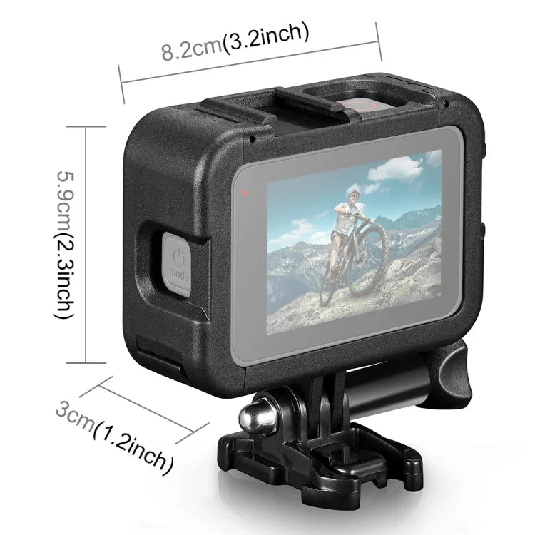 Khung mở rộng PA PULUZ với nắp che giao diện bên cho GoPro HERO12 Black /11 Black /10 Black /9 Black, Khung PA có nắp bên