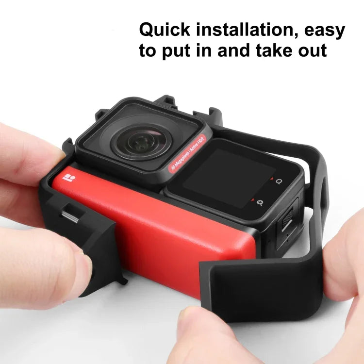 Vỏ Khung Nhựa PULUZ có Bảo Vệ Ống Kính cho Insta360 One RS Phiên Bản 360, Cho Vỏ Khung Insta360 One RS Phiên Bản 360 có Bảo Vệ Ống Kính