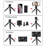 Giá đỡ tripod nhựa PULUZ kèm kẹp điện thoại và đầu tripod điều chỉnh cho điện thoại thông minh, tripod nhựa + đầu điều chỉnh