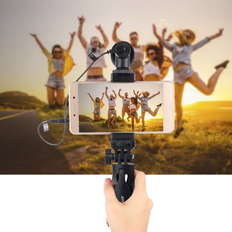 Giá đỡ tripod nhựa PULUZ kèm kẹp điện thoại và đầu tripod điều chỉnh cho điện thoại thông minh, tripod nhựa + đầu điều chỉnh