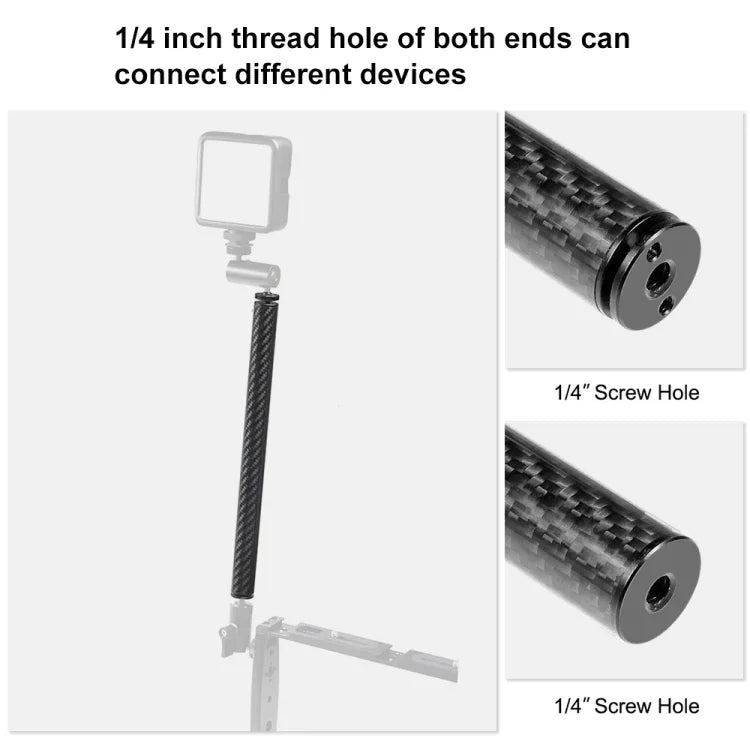 Cần Kéo Mở Rộng PULUZ 250mm Hợp Kim Nhôm Sợi Carbon Tạo Độ Nổi cho GoPro, Insta360, DJI và Các Máy Quay Hành Động Khác, 250mm