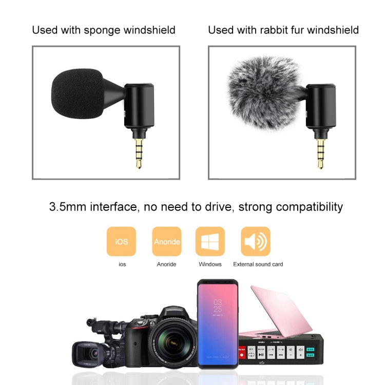 Microphone điều chỉnh hướng đơn PULUZ 3.5mm Jack cho điện thoại di động, Microphone điện thoại 3.5mm