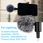 Microphone tụ điện đa hướng điều chỉnh PULUZ 8PIN Jack cho điện thoại di động, Microphone điện thoại 8 chân