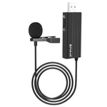 Microphone Lavalier có dây kẹp USB PULUZ, Microphone tụ điện yên tĩnh, dài 1.2m
