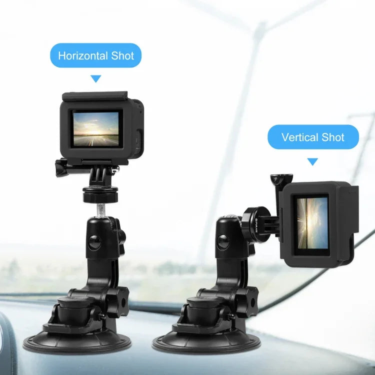 Giá Đỡ Cốc Hút Xe Hơi PULUZ kèm Kẹp Điện Thoại / Vít / Bộ Chuyển Đổi Chân Máy, Cốc Hút Xe Hơi Cho Điện Thoại