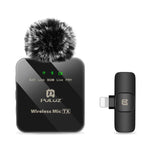 Microphone cài áo không dây PULUZ cho iPhone / iPad, bộ thu 8 chân, 1 TX + 1 RX 8 chân