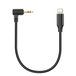 Cáp chuyển đổi âm thanh PULUZ 3.5mm TRS đầu đực sang 8 chân đực cho micro trực tiếp PU3153 / PU3154, 3.5mm sang 8 chân