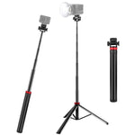 Giá đỡ đèn chiếu sáng phát sóng hợp kim nhôm 8 đoạn 2m PULUZ chân máy thu gọn