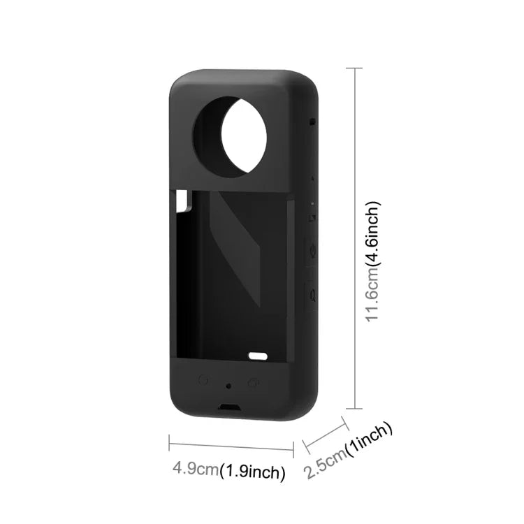 Ốp bảo vệ silicone PULUZ cho Insta360 X3 kèm nắp che ống kính, ốp silicone (Đen)