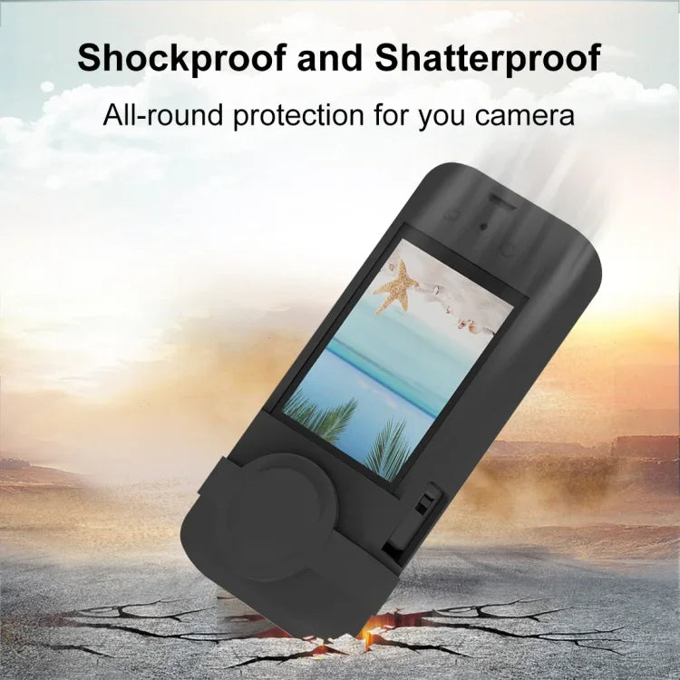 Ốp bảo vệ silicone PULUZ cho Insta360 X3 kèm nắp che ống kính, ốp silicone (Đen)