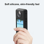 Ốp bảo vệ silicone PULUZ cho Insta360 X3 kèm nắp che ống kính, ốp silicone (Đen)