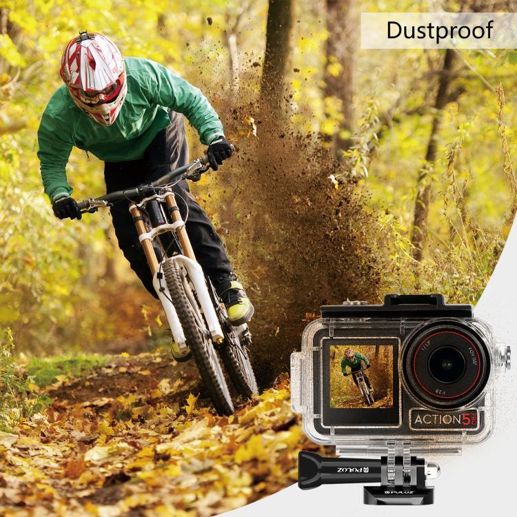 Vỏ chống nước lặn 60m PULUZ cho DJI Osmo Action 5 Pro / 3 / 4 kèm Cold Shoe & khóa gắn cơ bản & ốc vít, Vỏ chống nước cho DJI Osmo Action 3 / 4