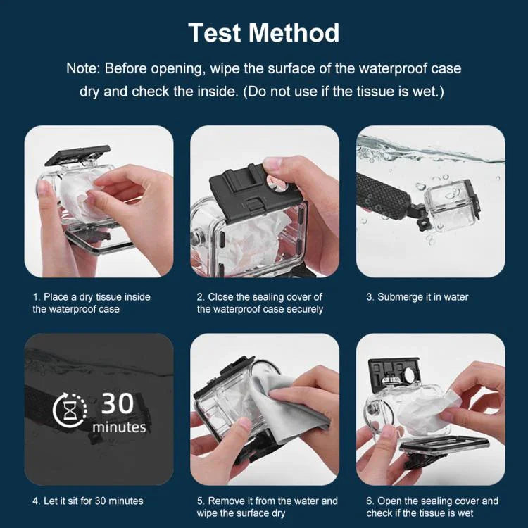 Vỏ chống nước lặn 60m PULUZ cho DJI Osmo Action 5 Pro / 3 / 4 kèm Cold Shoe & khóa gắn cơ bản & ốc vít, Vỏ chống nước cho DJI Osmo Action 3 / 4