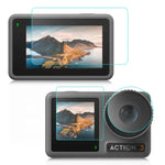 Dành cho DJI Osmo Action 3 PULUZ Bộ 3 trong 1 Ống kính Mặt trước và Mặt sau Kính cường lực Chống nổ, Dành cho DJI Osmo Action 3