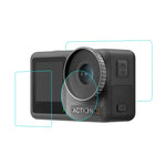 Dành cho DJI Osmo Action 3 PULUZ Bộ 3 trong 1 Ống kính Mặt trước và Mặt sau Kính cường lực Chống nổ, Dành cho DJI Osmo Action 3