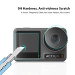 Dành cho DJI Osmo Action 3 PULUZ Bộ 3 trong 1 Ống kính Mặt trước và Mặt sau Kính cường lực Chống nổ, Dành cho DJI Osmo Action 3