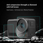 Dành cho DJI Osmo Action 3 PULUZ Bộ 3 trong 1 Ống kính Mặt trước và Mặt sau Kính cường lực Chống nổ, Dành cho DJI Osmo Action 3