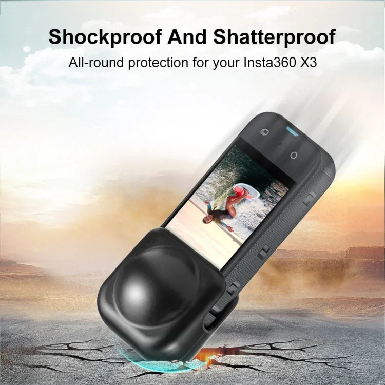 Dành cho Insta360 X3 PULUZ Ốp bảo vệ ống kính silicone, Ốp ống kính silicone