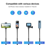 Gậy selfie kim loại PULUZ 73,5cm Monopod với đế chuyển đổi vô hình & ốc vít cho Insta360 One RS / X2 / X3 / DJI Osmo 360, Monopod 70cm