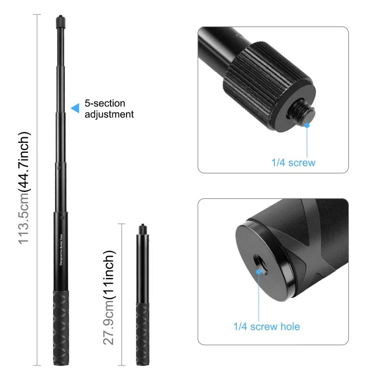 Giá đỡ gắn tay lái xe máy xe đạp PULUZ với chân monopod, Chân monopod xe máy