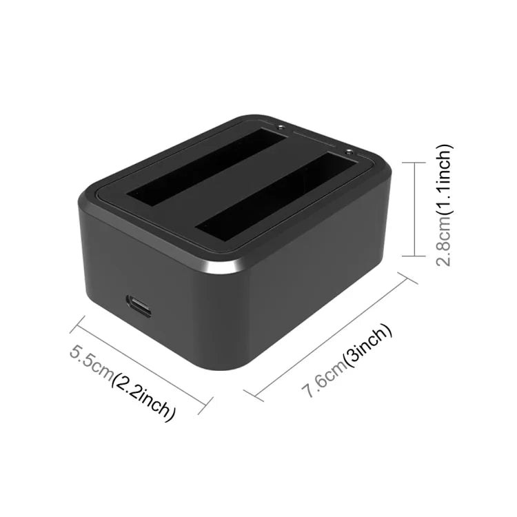 Dành cho Insta360 X3 PULUZ Bộ sạc pin đôi USB có đèn báo, Bộ sạc pin