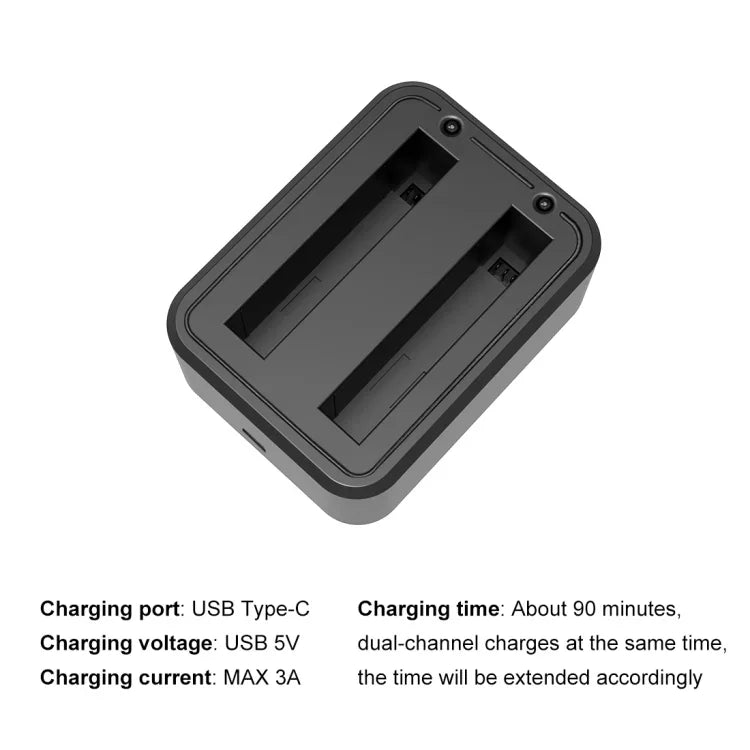 Dành cho Insta360 X3 PULUZ Bộ sạc pin đôi USB có đèn báo, Bộ sạc pin