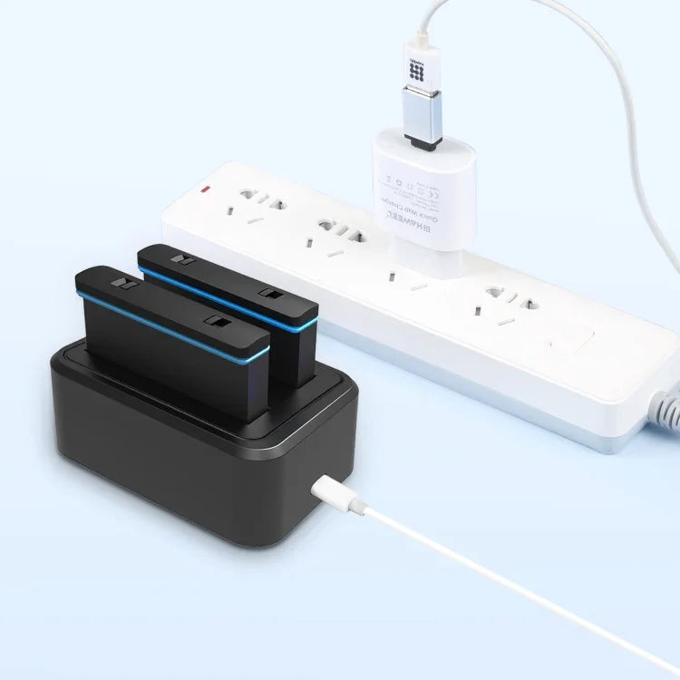 Dành cho Insta360 X3 PULUZ Bộ sạc pin đôi USB có đèn báo, Bộ sạc pin