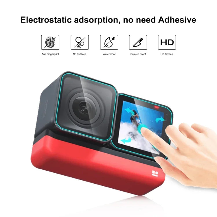 Dành cho Insta360 One RS PULUZ Bộ 3 trong 1 Màn Hình + Ống kính 4K + Ống kính Leica Kính Cường Lực, Dành cho Insta360 One RS