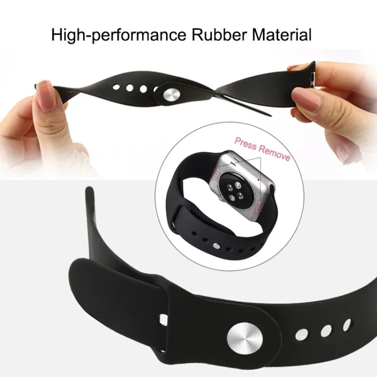 Dây đồng hồ thể thao cao su hiệu suất cao dài hơn cho Apple Watch Sport 42mm với khóa ghim và gập
