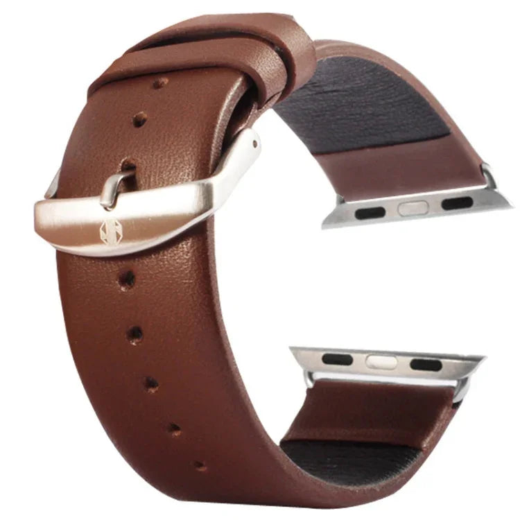 Kakapi cho Apple Watch 42mm Dây đồng hồ da thật khóa chải họa tiết tinh tế kèm bộ nối