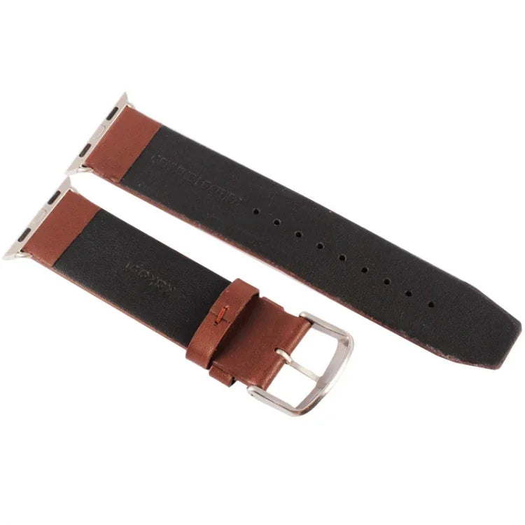 Kakapi cho Apple Watch 42mm Dây đồng hồ da thật khóa chải họa tiết tinh tế kèm bộ nối
