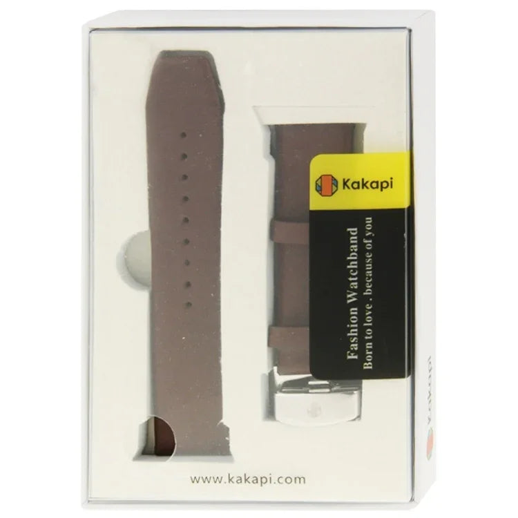 Kakapi cho Apple Watch 42mm Dây đồng hồ da thật khóa chải họa tiết tinh tế kèm bộ nối
