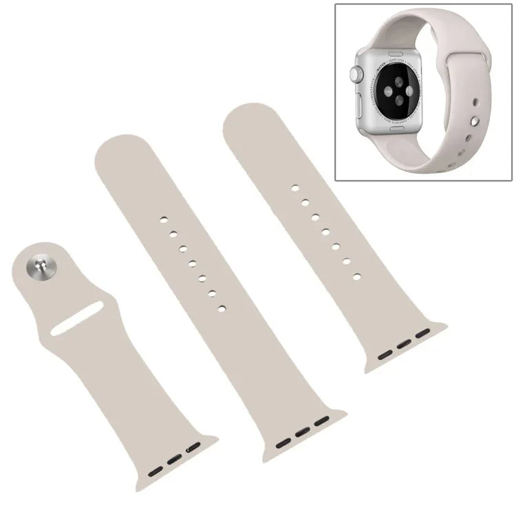 Dây đồng hồ cao su 3 trong 1 với khóa chốt cho Apple Watch Series 10 42mm / 9&8&7 41mm / SE 3&SE 2&6&SE&5&4 40mm / 3&2&1 38mm, Dành cho Apple Watch Series 9&8&7 41mm / SE 3&SE 2&6&SE&5&4 40mm