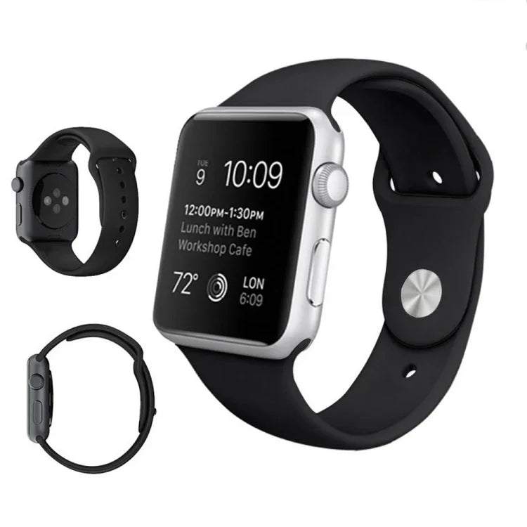 Dây đồng hồ cao su 3 trong 1 với khóa chốt cho Apple Watch Series 10 42mm / 9&8&7 41mm / SE 3&SE 2&6&SE&5&4 40mm / 3&2&1 38mm, Dành cho Apple Watch Series 9&8&7 41mm / SE 3&SE 2&6&SE&5&4 40mm