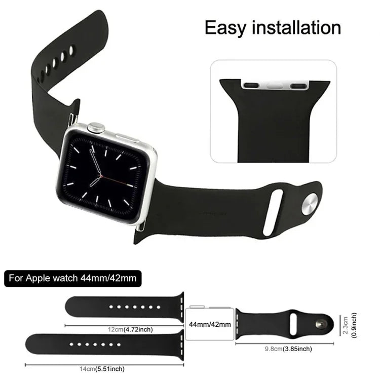 Dây đồng hồ cao su 3 trong 1 với khóa chốt cho Apple Watch Series 10 42mm / 9&8&7 41mm / SE 3&SE 2&6&SE&5&4 40mm / 3&2&1 38mm, Dành cho Apple Watch Series 9&8&7 41mm / SE 3&SE 2&6&SE&5&4 40mm
