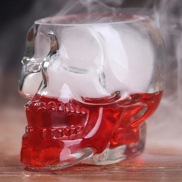 Ly uống rượu vodka whiskey hình đầu sọ pha lê, trong suốt